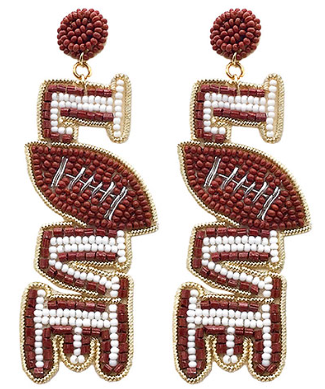 Love of the Game Earrings - Football