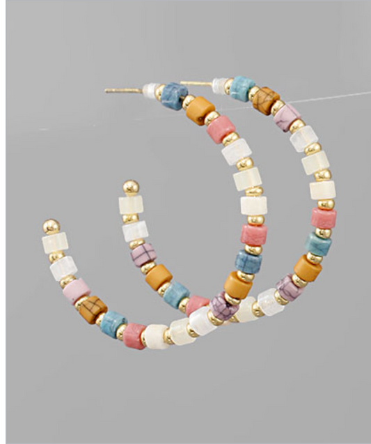 Beaded Hoops - Multi