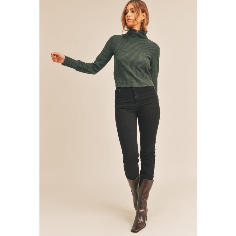 Jamie Waffle Knit Turtleneck