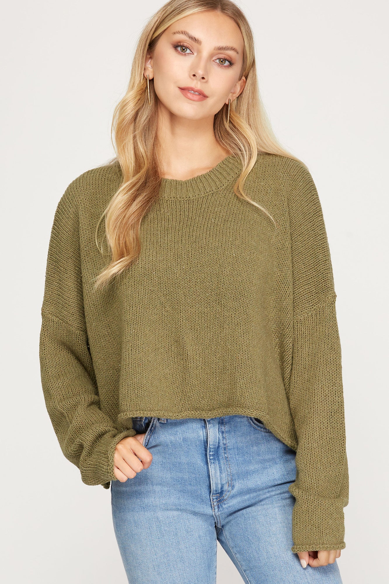 Cropped Knit Sweater