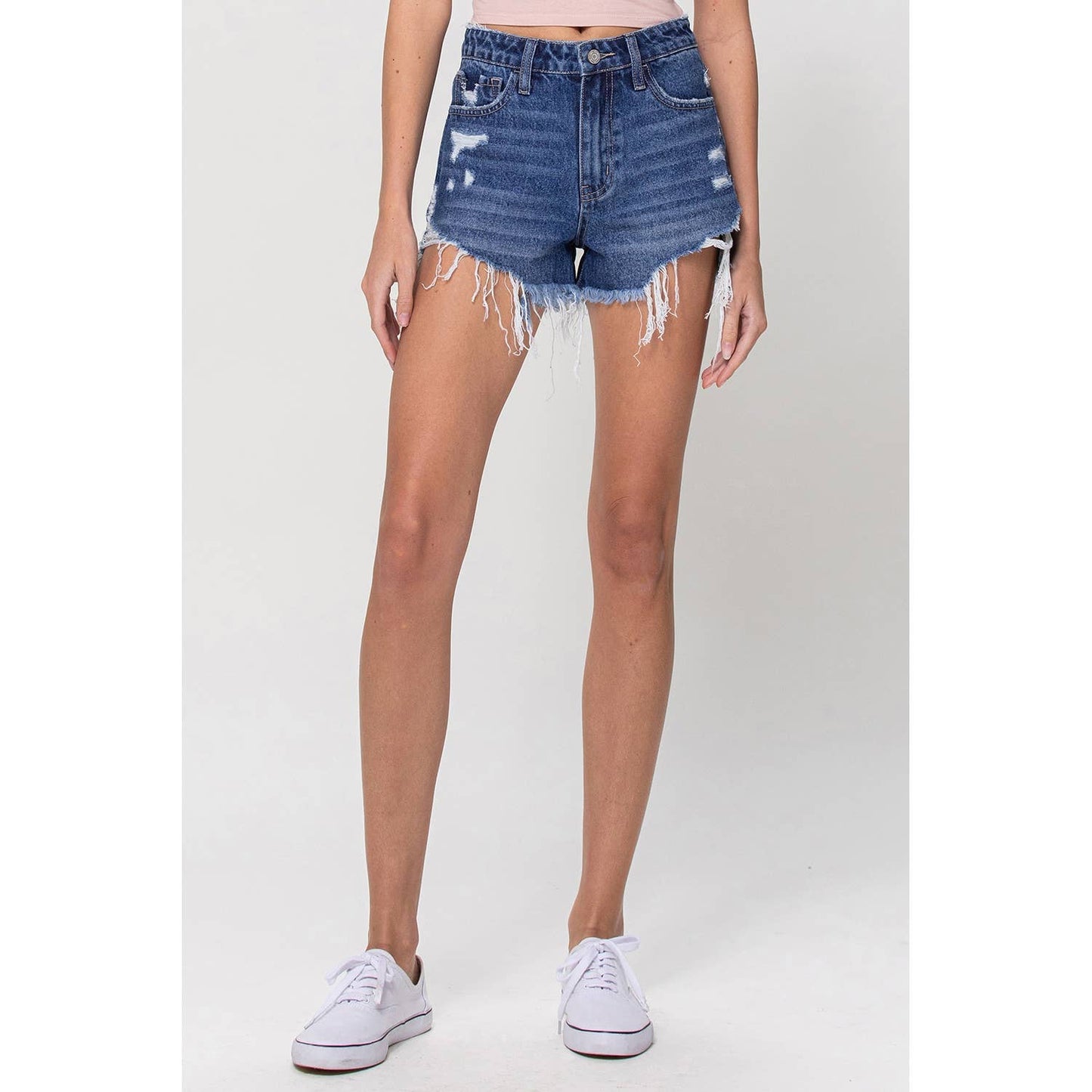 Boyfriend Frayed Hem Denim Shorts